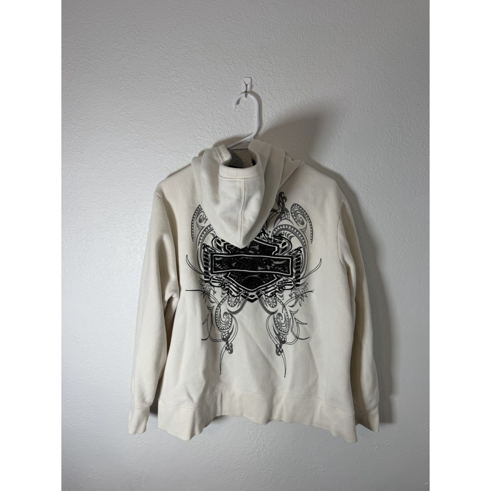 VTG Harley-Davidson Women's White Full Zip Fleece Hoodie size 2XL - Picture 6 of 10